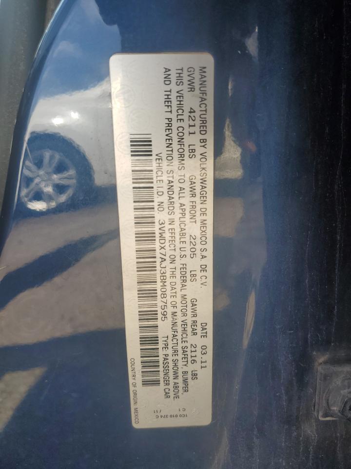 3VWDX7AJ3BM087595 2011 Volkswagen Jetta Se