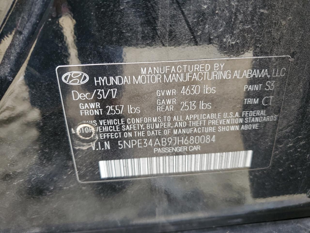 5NPE34AB9JH680084 2018 Hyundai Sonata Sport