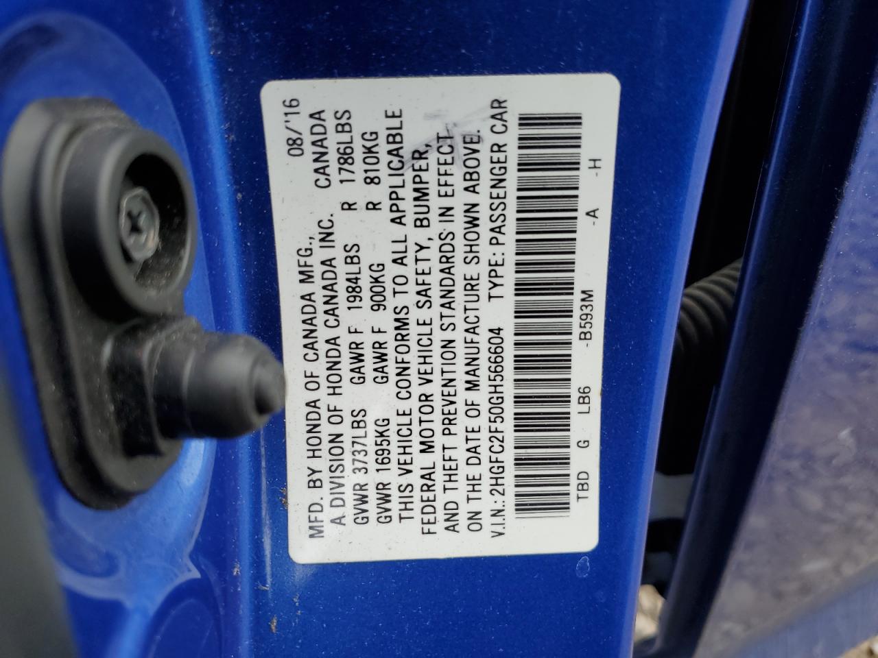 2HGFC2F50GH566604 2016 HONDA CIVIC - Image 15