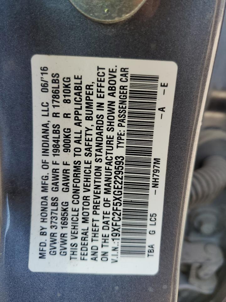 19XFC2F5XGE229593 2016 HONDA CIVIC - Image 13