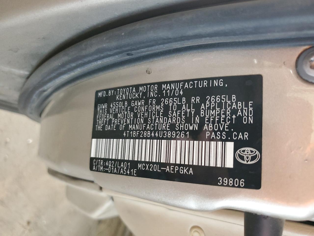 4T1BF28B44U389261 2004 Toyota Avalon Xl