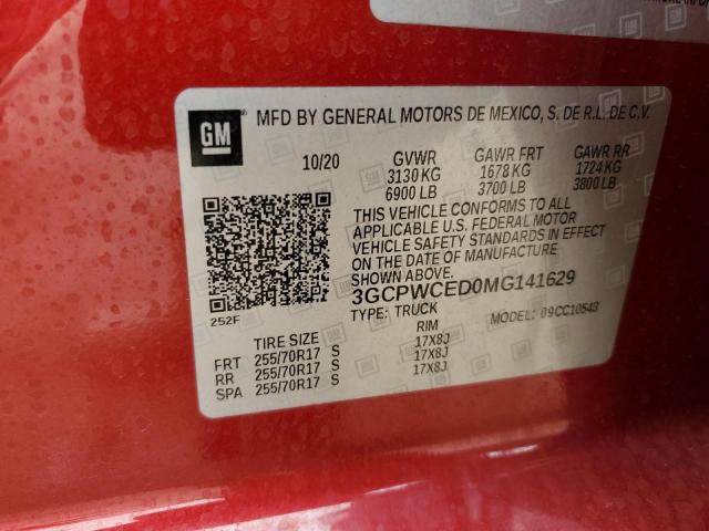 3GCPWCED0MG141629 Chevrolet All Models SILVERADO 13