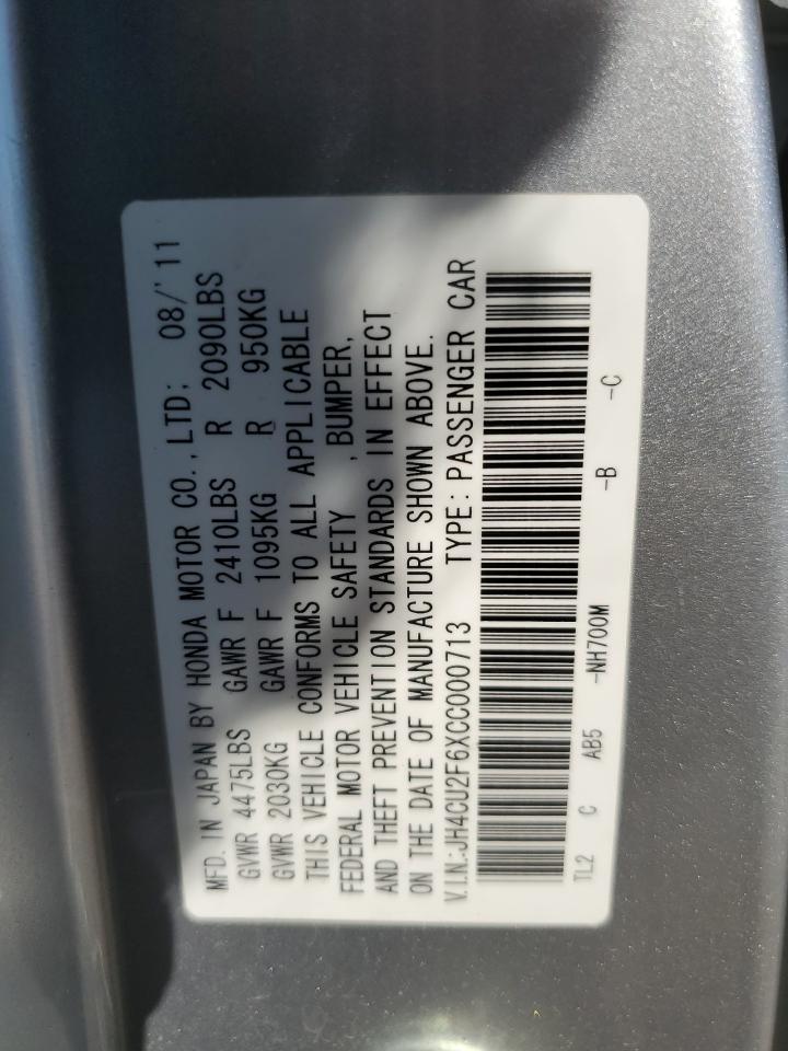 JH4CU2F6XCC000713 2012 Acura Tsx Tech