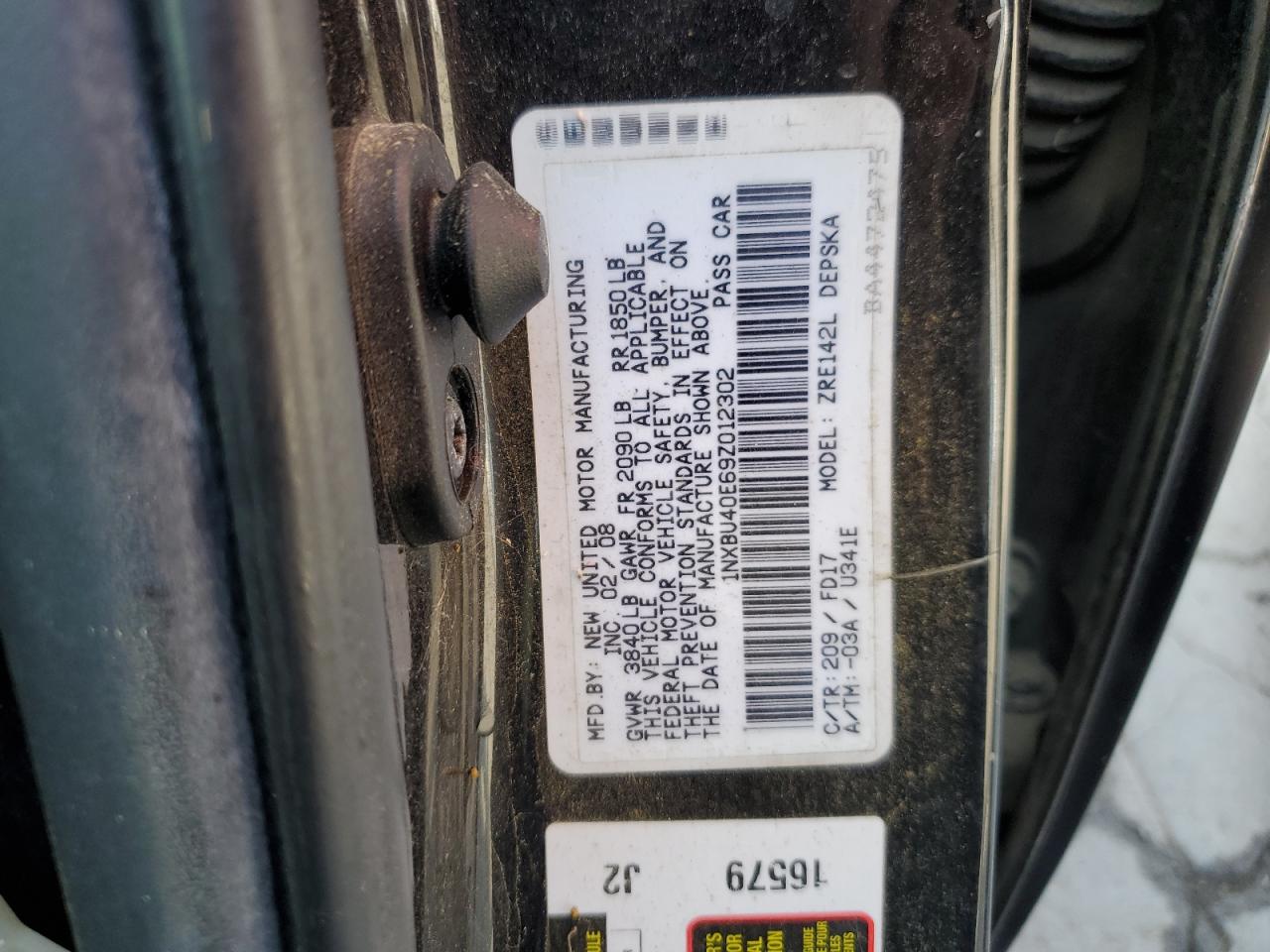 1NXBU40E69Z012302 2009 Toyota Corolla Base