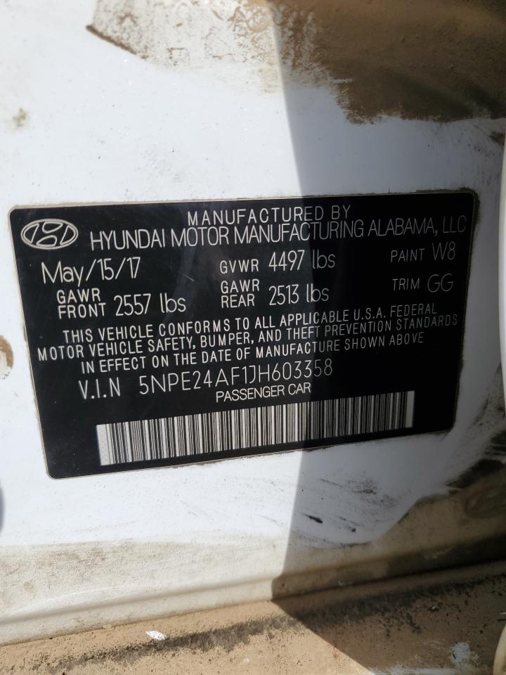 5NPE24AF1JH603358 2018 Hyundai Sonata Se