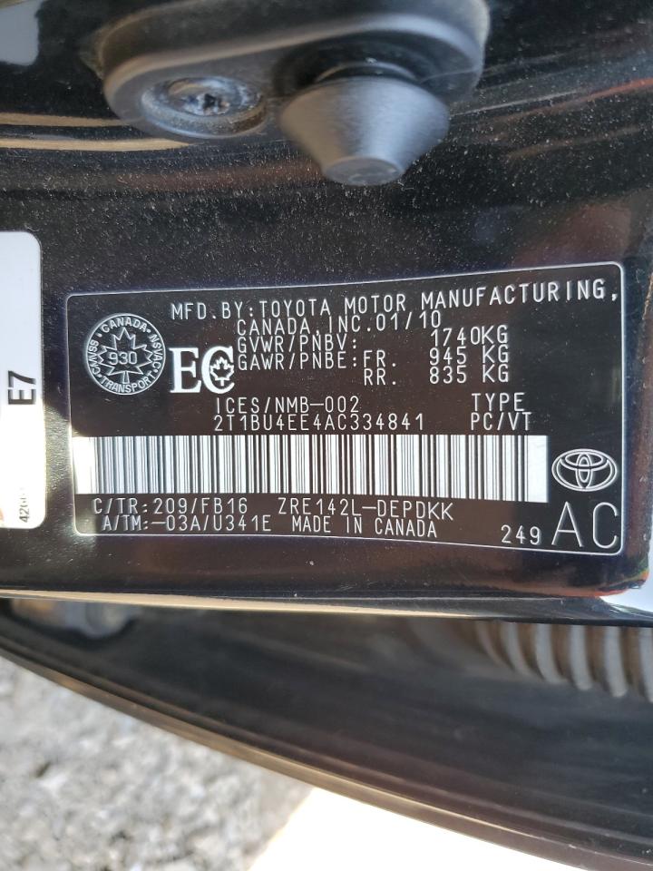 2T1BU4EE4AC334841 2010 Toyota Corolla Base