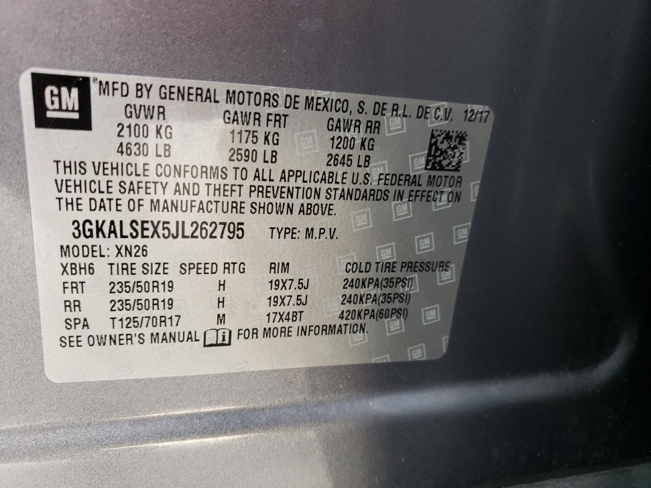 3GKALSEX5JL262795 2018 GMC Terrain Denali