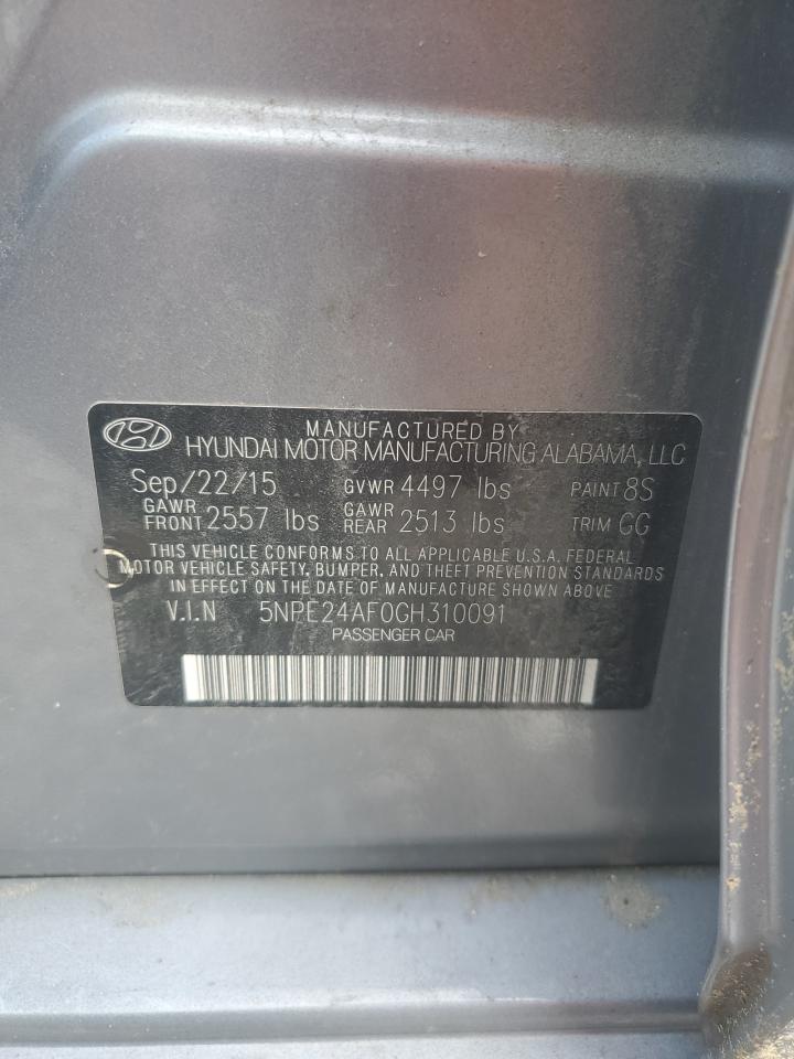 5NPE24AF0GH310091 2016 Hyundai Sonata Se