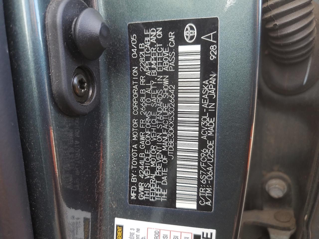 JTDBE30KX53026642 2005 Toyota Camry Le