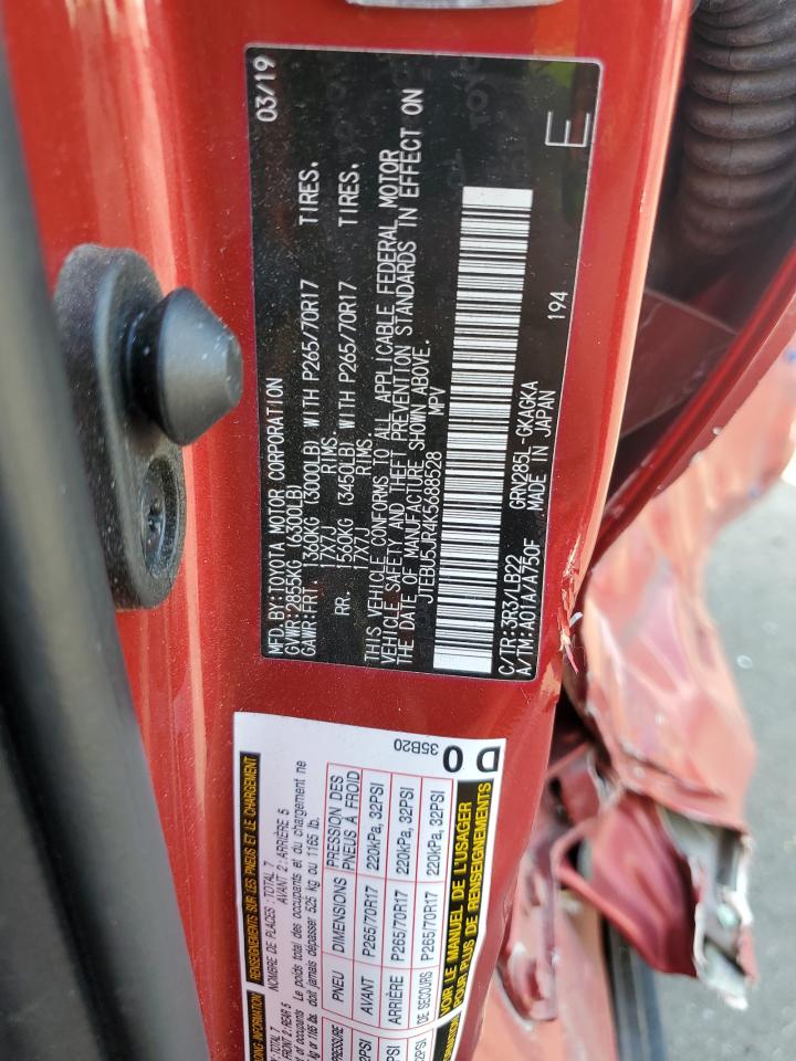 JTEBU5JR4K5688528 2019 Toyota 4Runner Sr5