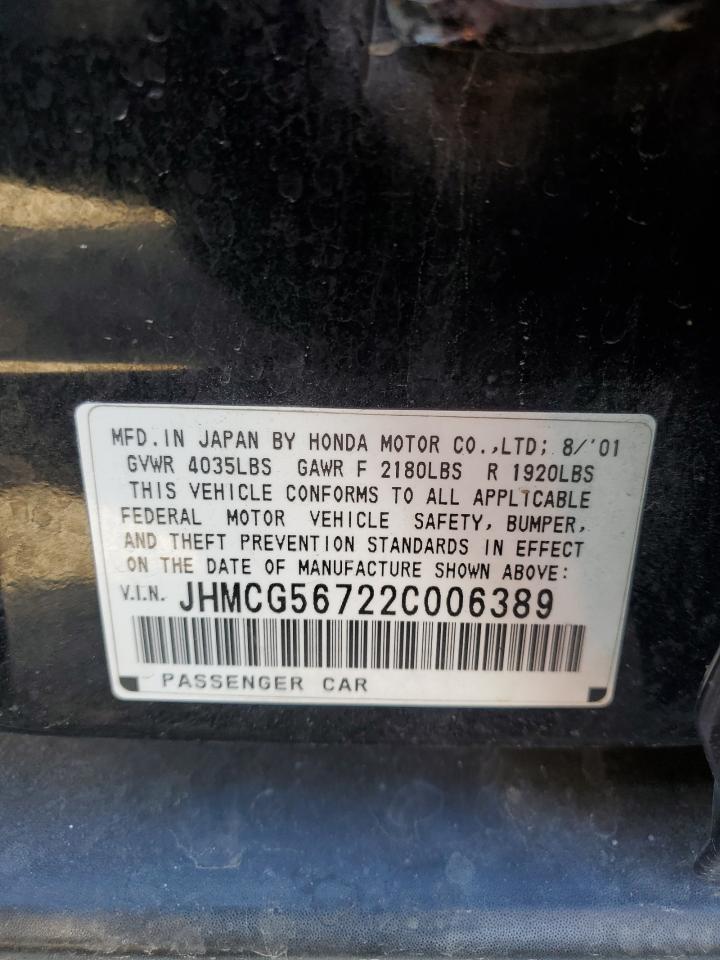 JHMCG56722C006389 2002 Honda Accord Se