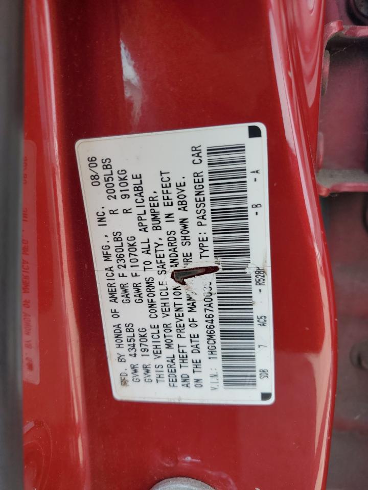 1HGCM66467A003568 2007 Honda Accord Se