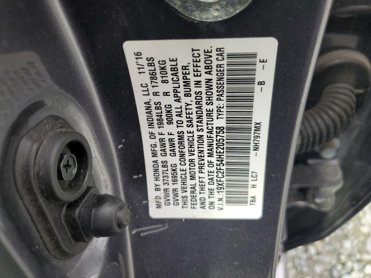 19XFC2F54HE205758 2017 Honda Civic Lx 19XFC2F54HE205758 2017 Honda Civic Lx