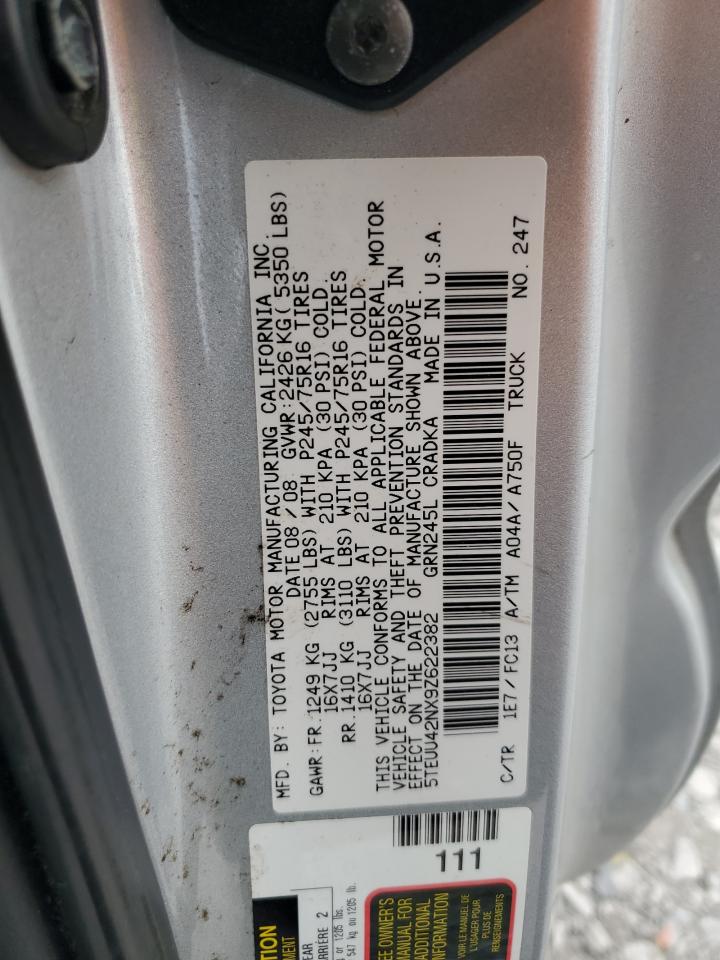 5TEUU42NX9Z622382 2009 Toyota Tacoma Access Cab