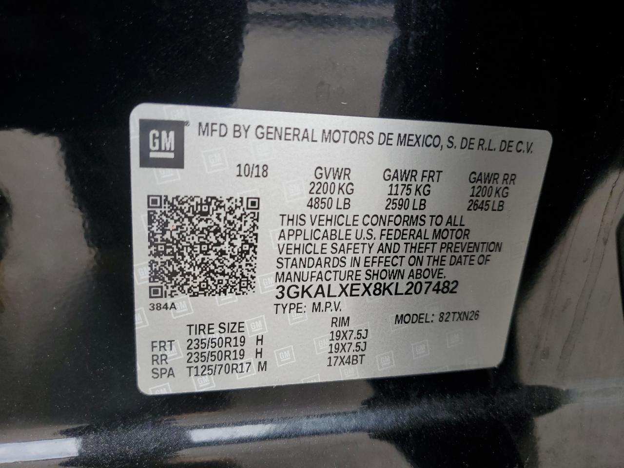 3GKALXEX8KL207482 2019 GMC Terrain Denali