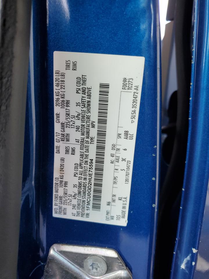 1FMCU0GD2HUE75594 2017 Ford Escape Se