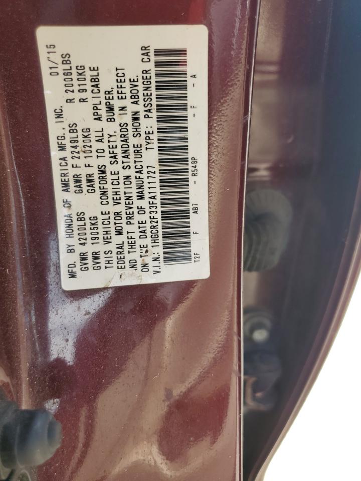 1HGCR2F33FA111727 2015 Honda Accord Lx