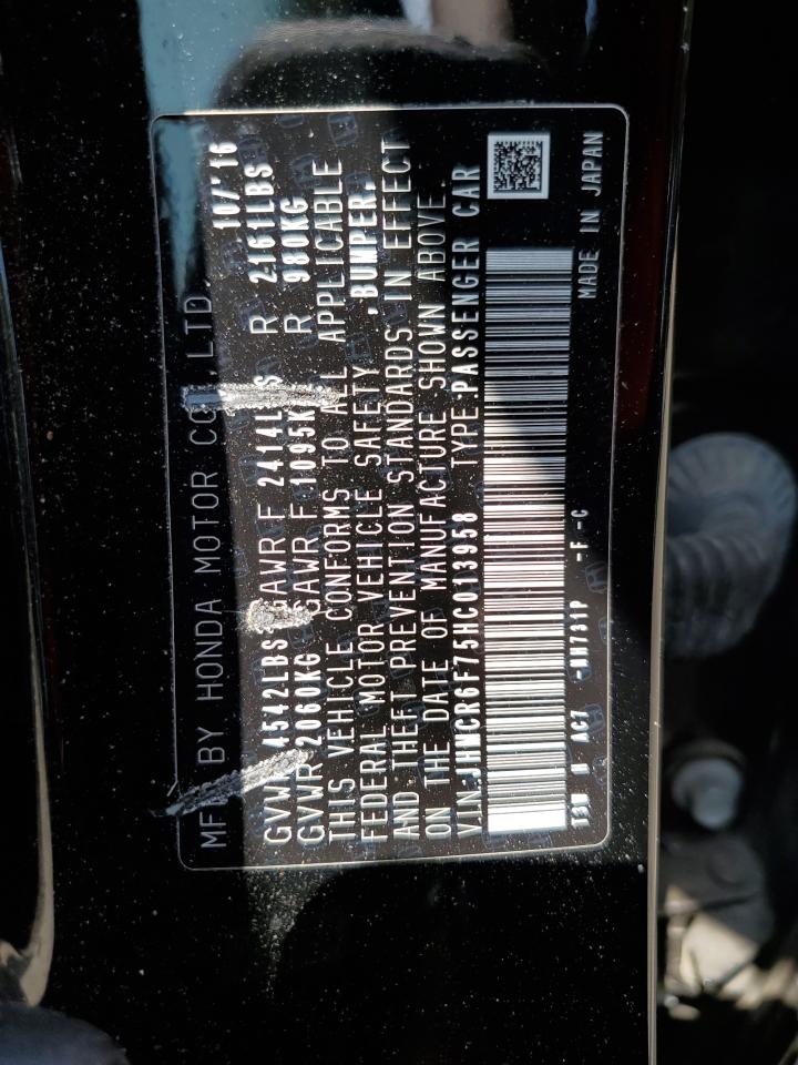 JHMCR6F75HC013958 2017 Honda Accord Touring Hybrid