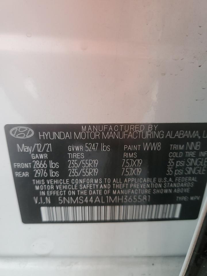 5NMS44AL1MH365581 2021 Hyundai Santa Fe Limited