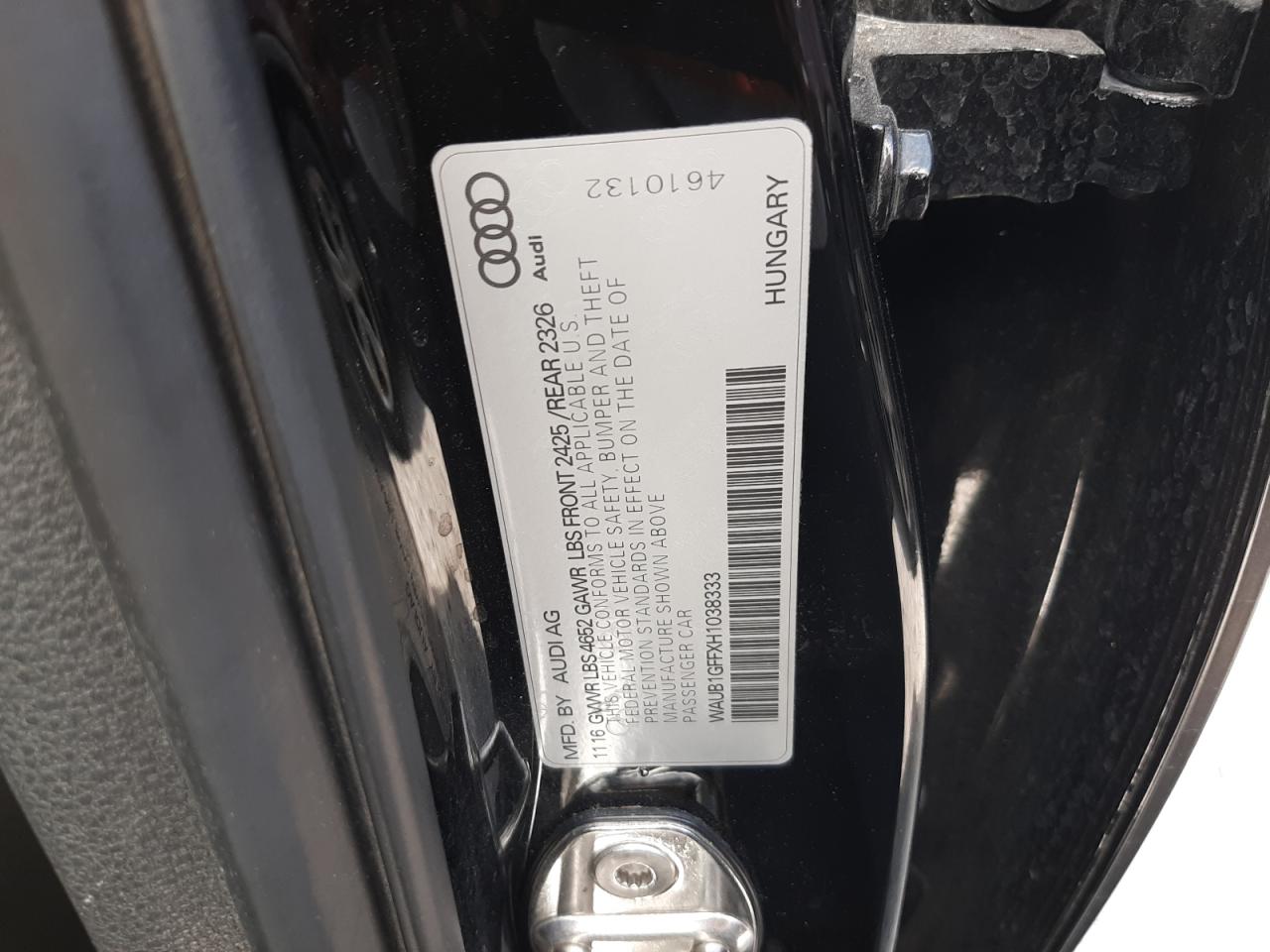 WAUB1GFFXH1038333 2017 Audi S3 Premium Plus