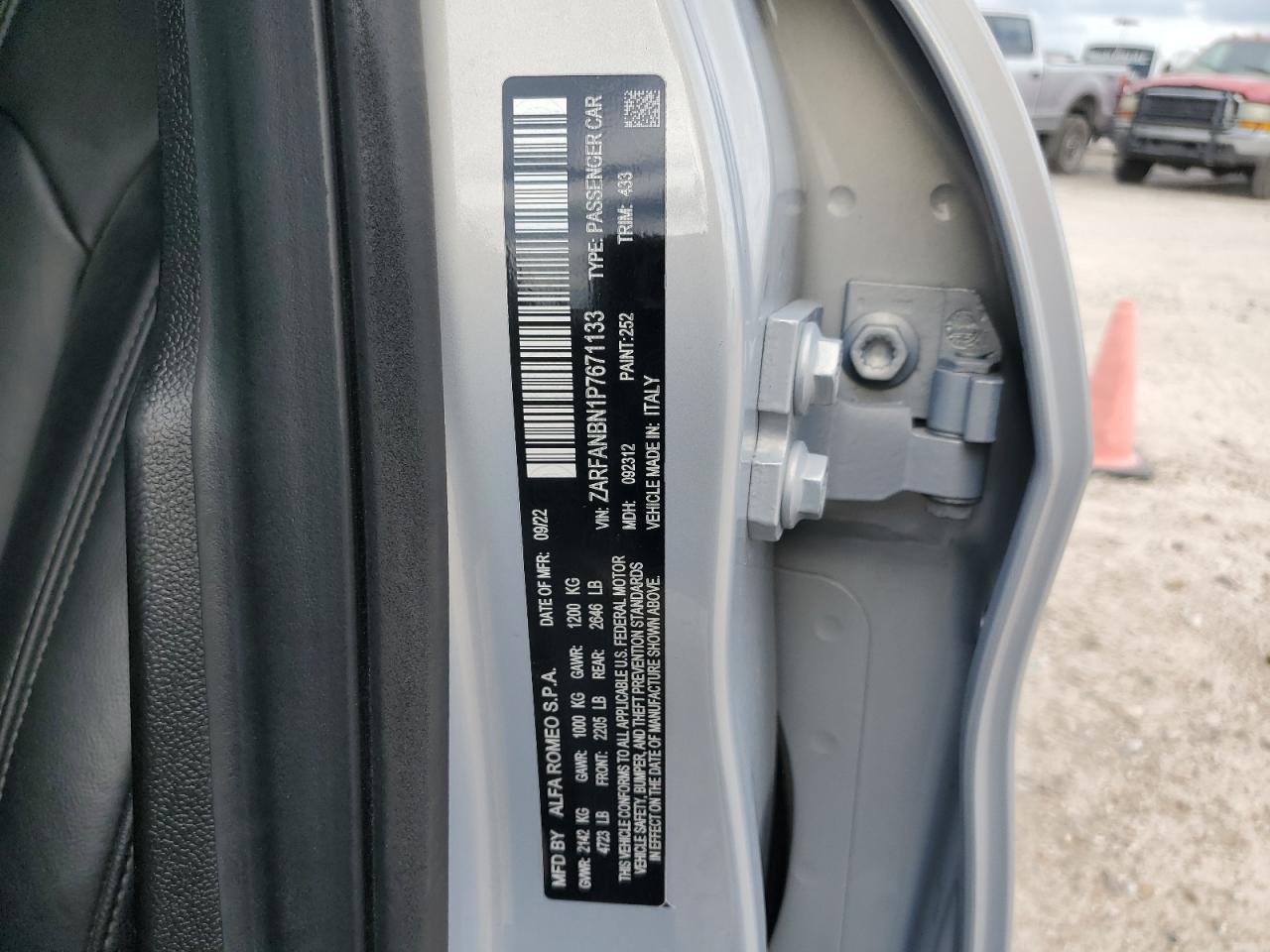 2023 Alfa Romeo Giulia Ti VIN: ZARFANBN1P7671133 Lot: 69593664