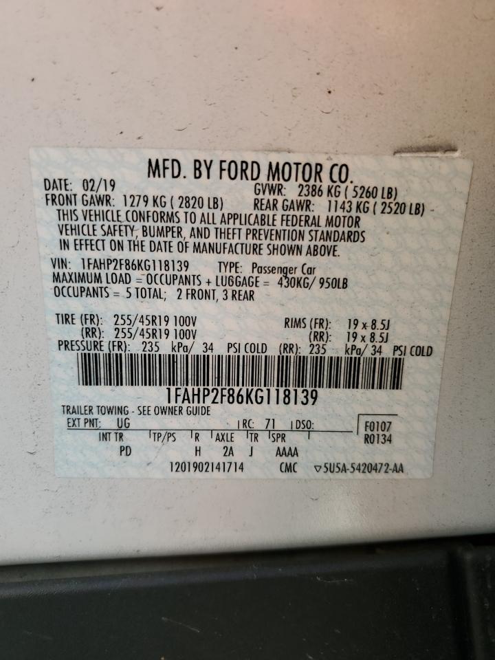 1FAHP2F86KG118139 2019 Ford Taurus Limited