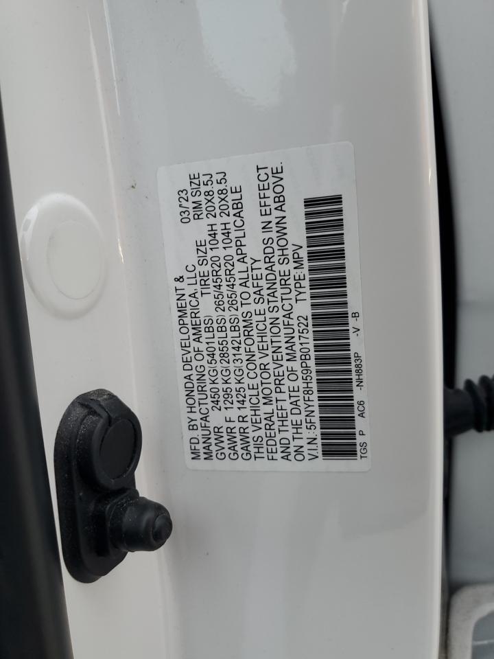 5FNYF8H59PB017522 2023 Honda Passport Exl