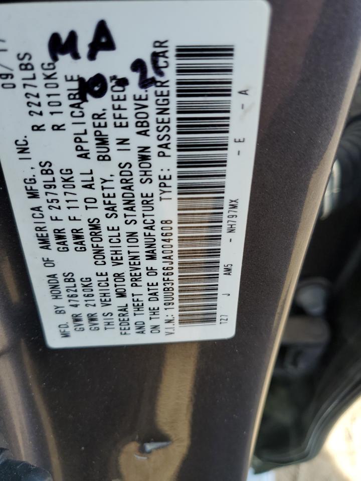 19UUB3F66JA004608 2018 Acura Tlx Tech+A