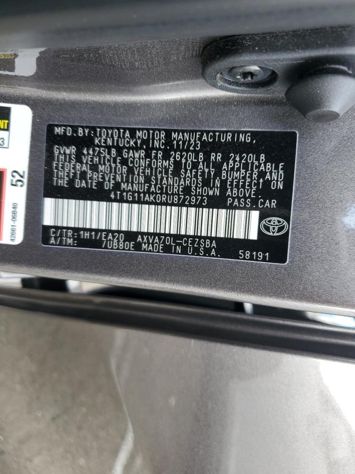 4T1G11AK0RU872973 2024 TOYOTA CAMRY - Image 12