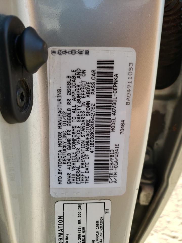 4T1BE32K52U542762 2002 Toyota Camry Le