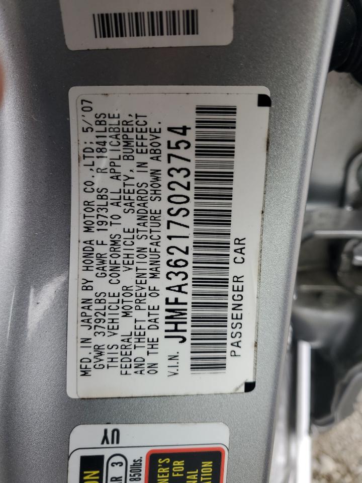 JHMFA36217S023754 2007 Honda Civic Hybrid