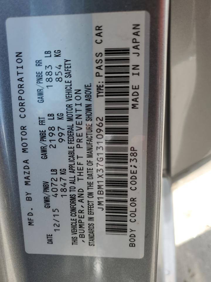 2016 Mazda 3 Grand Touring VIN: JM1BM1X37G1310962 Lot: 69922874