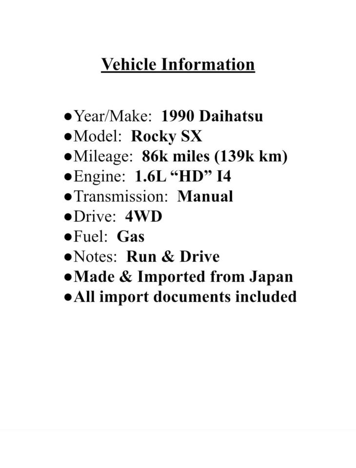 F300S001814 1990 Daihatsu Rocky