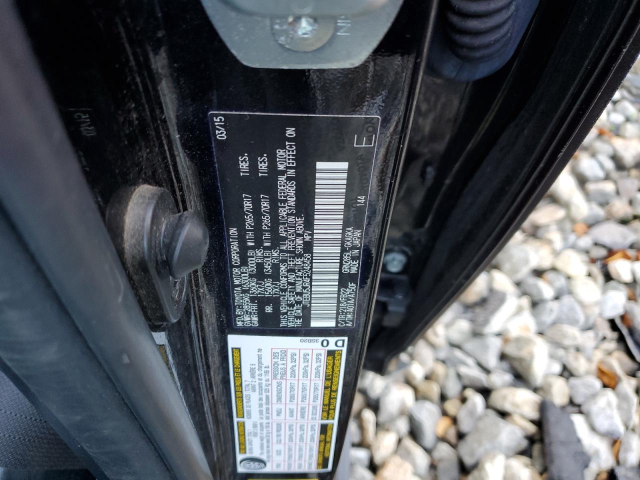 JTEBU5JR4F5248458 2015 Toyota 4Runner Sr5