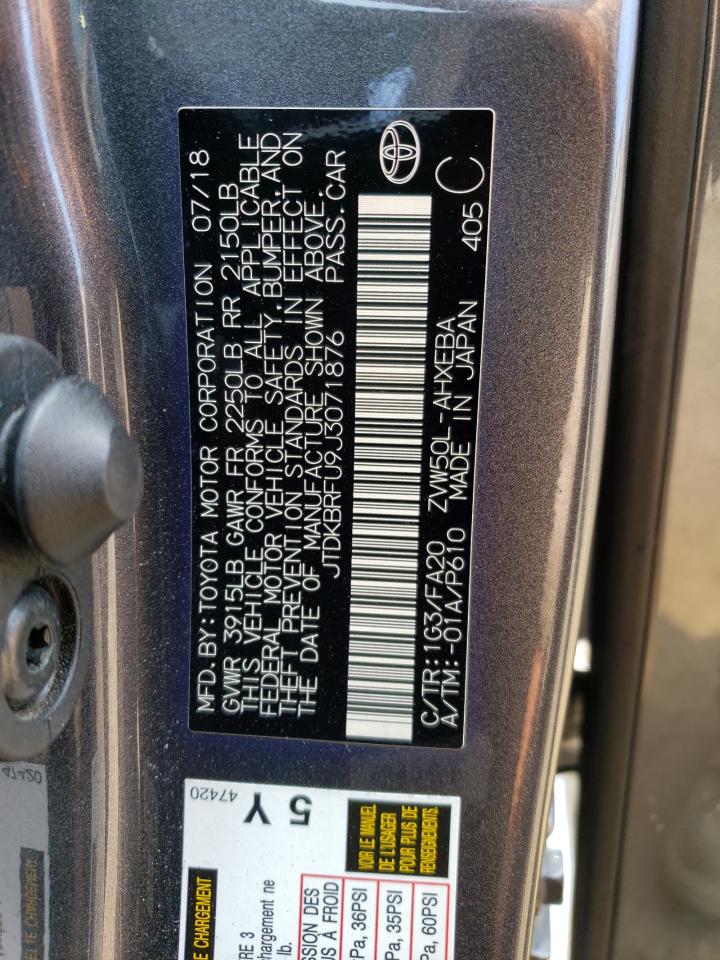 JTDKBRFU9J3071876 2018 Toyota Prius