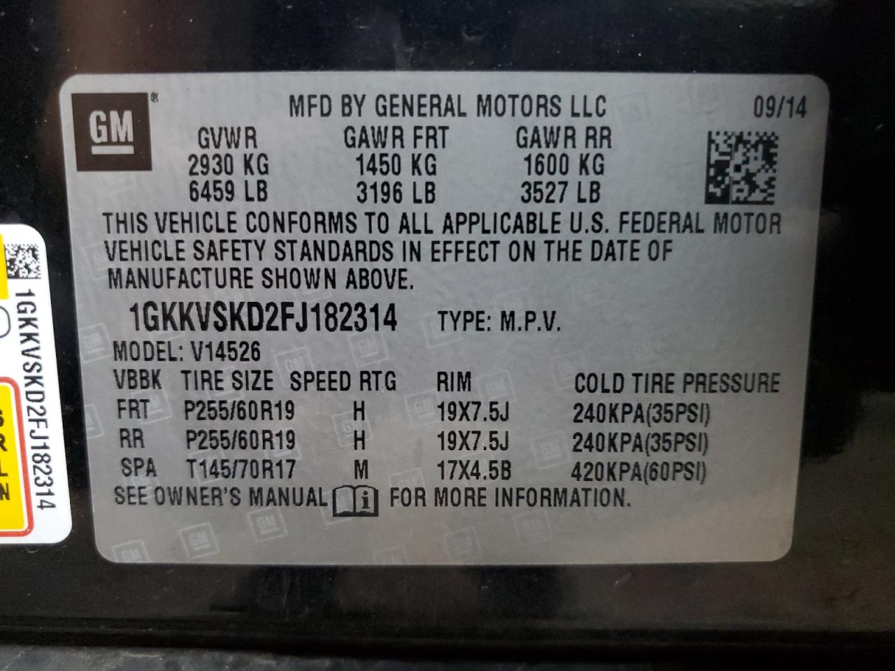 1GKKVSKD2FJ182314 2015 GMC Acadia Slt-2