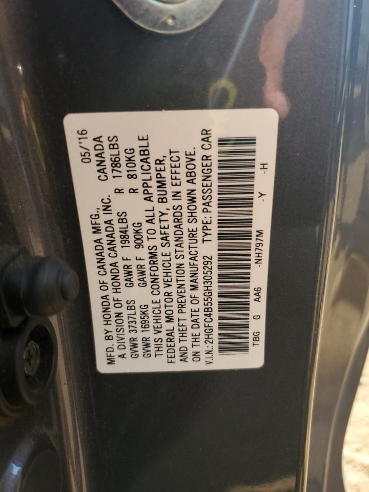 2HGFC4B55GH305292 2016 Honda Civic Lx