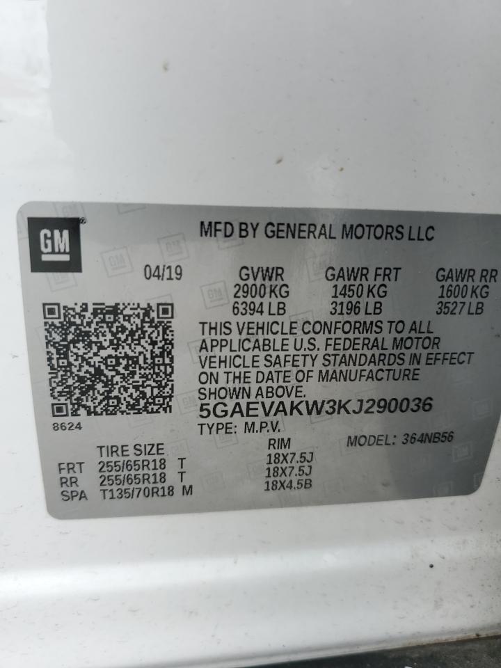 5GAEVAKW3KJ290036 2019 Buick Enclave Essence