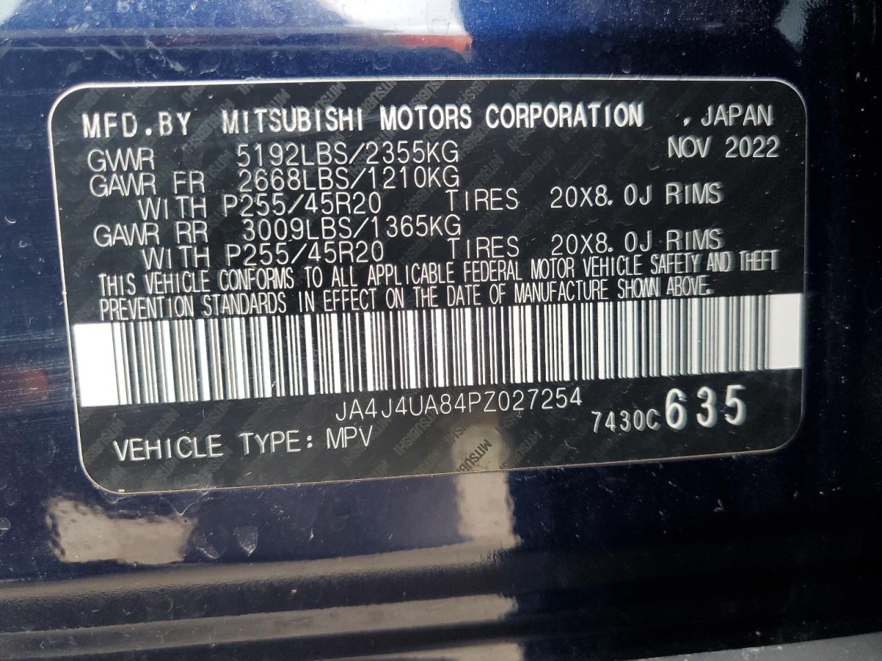 JA4J4UA84PZ027254 2023 Mitsubishi Outlander Se