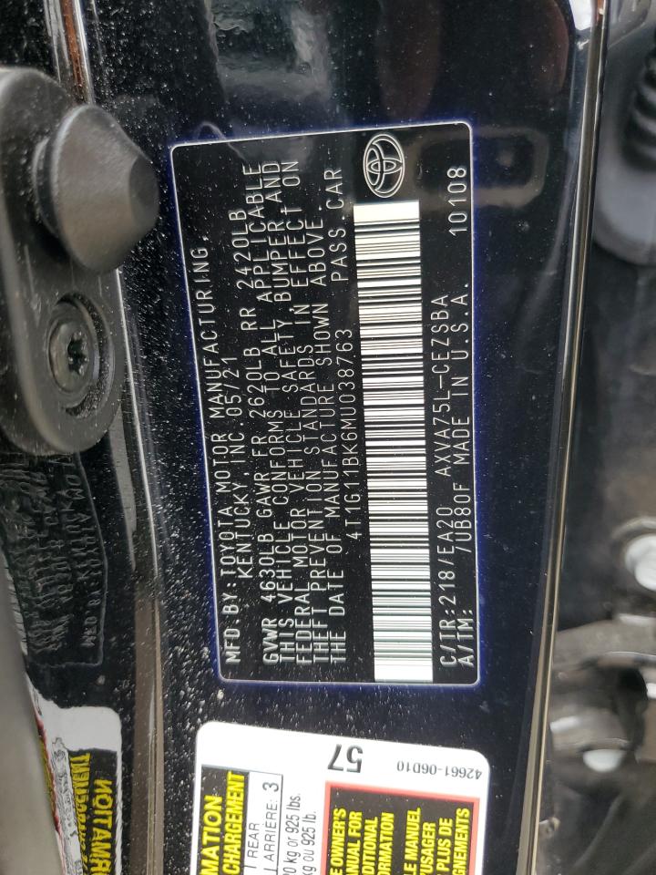 4T1G11BK6MU038763 2021 Toyota Camry Se