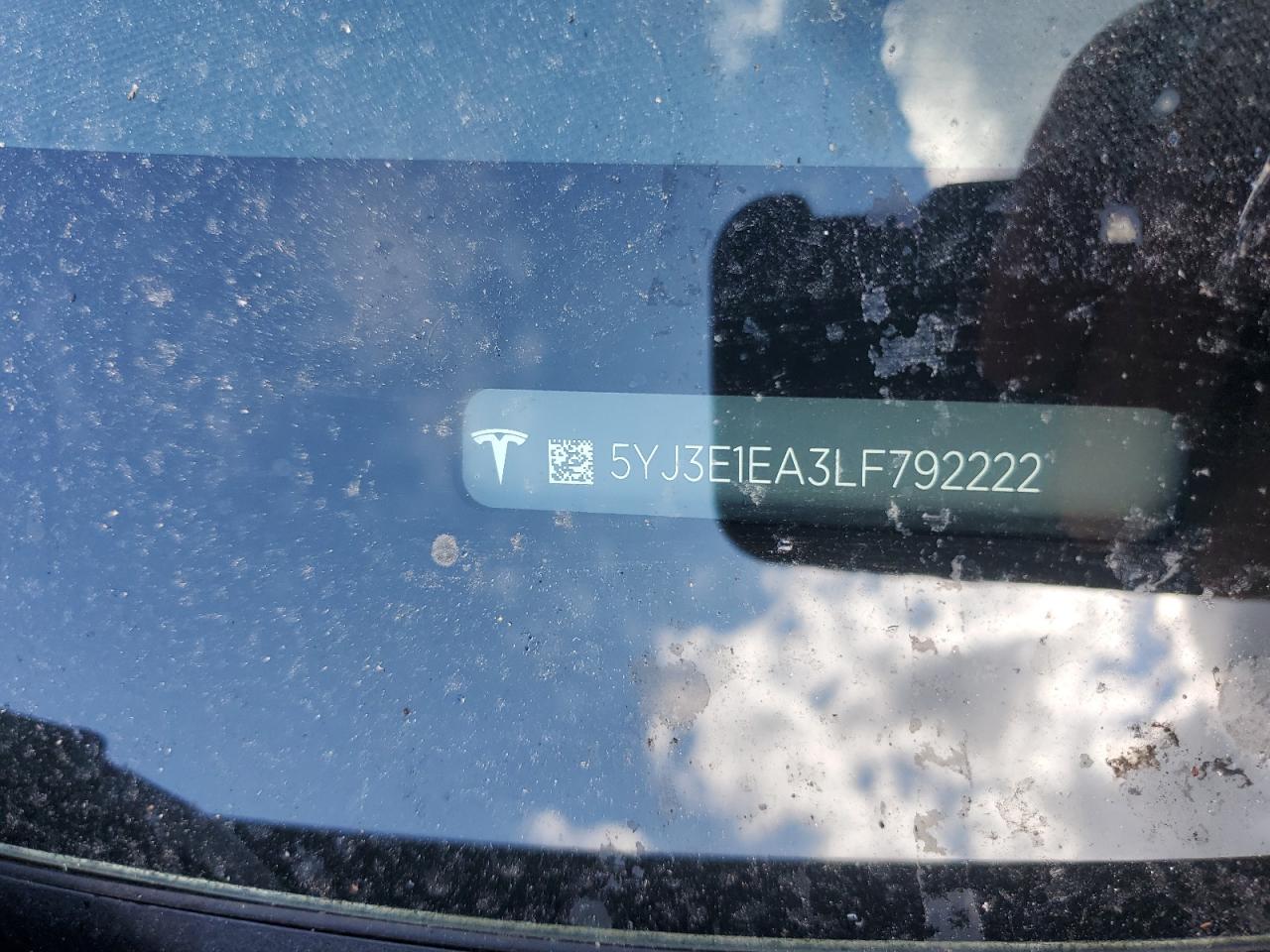 2020 Tesla Model 3 VIN: 5YJ3E1EA3LF792222 Lot: 72069774