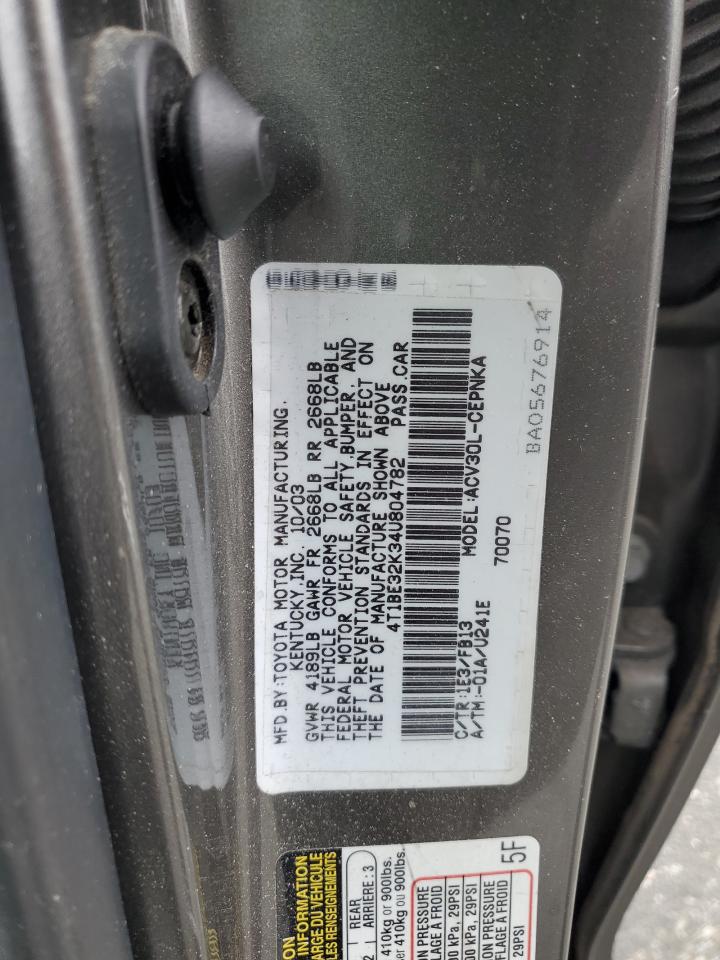 4T1BE32K34U804782 2004 Toyota Camry Le