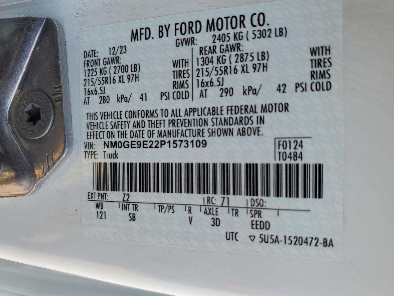 NM0GE9E22P1573109 2023 Ford Transit Connect Xl