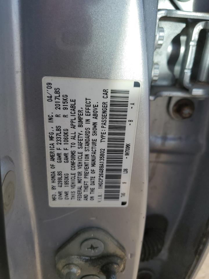 1HGCP26489A135802 2009 Honda Accord Lxp