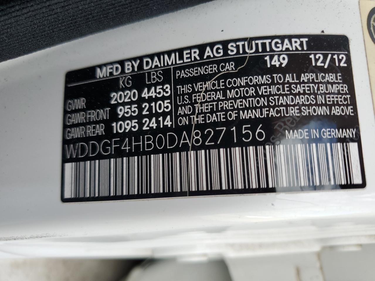 WDDGF4HB0DA827156 2013 Mercedes-Benz C 250