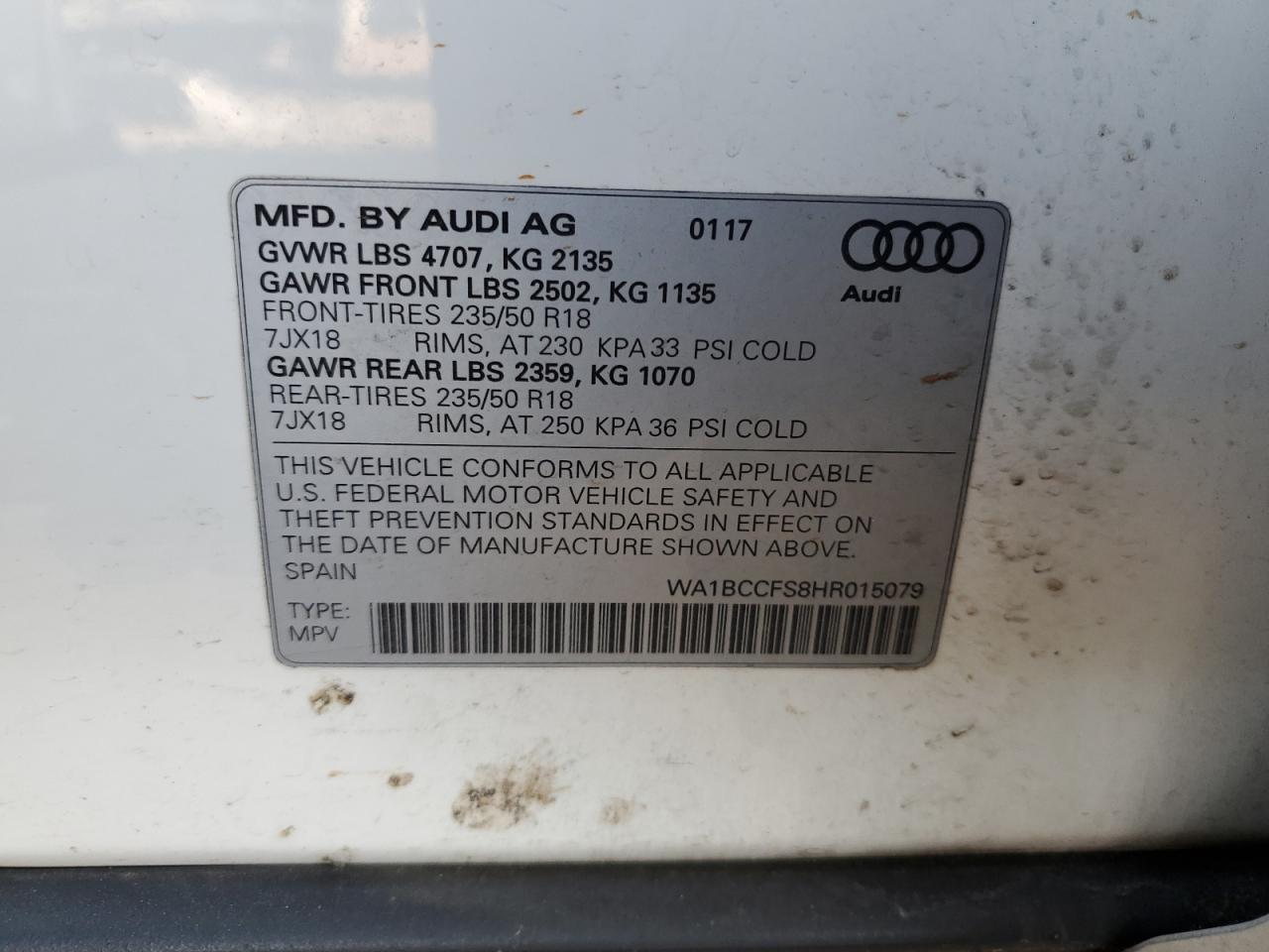 WA1BCCFS8HR015079 2017 Audi Q3 Premium