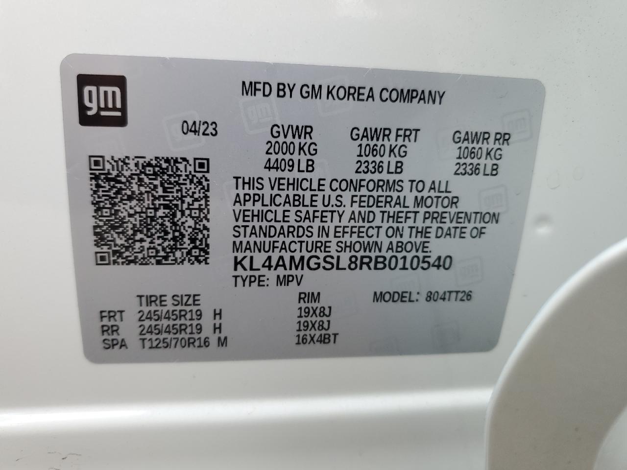 2024 Buick Encore Gx Avenir VIN: KL4AMGSL8RB010540 Lot: 72176064