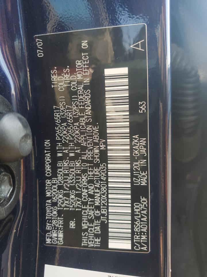 JTJBT20X380149035 2008 Lexus Gx 470