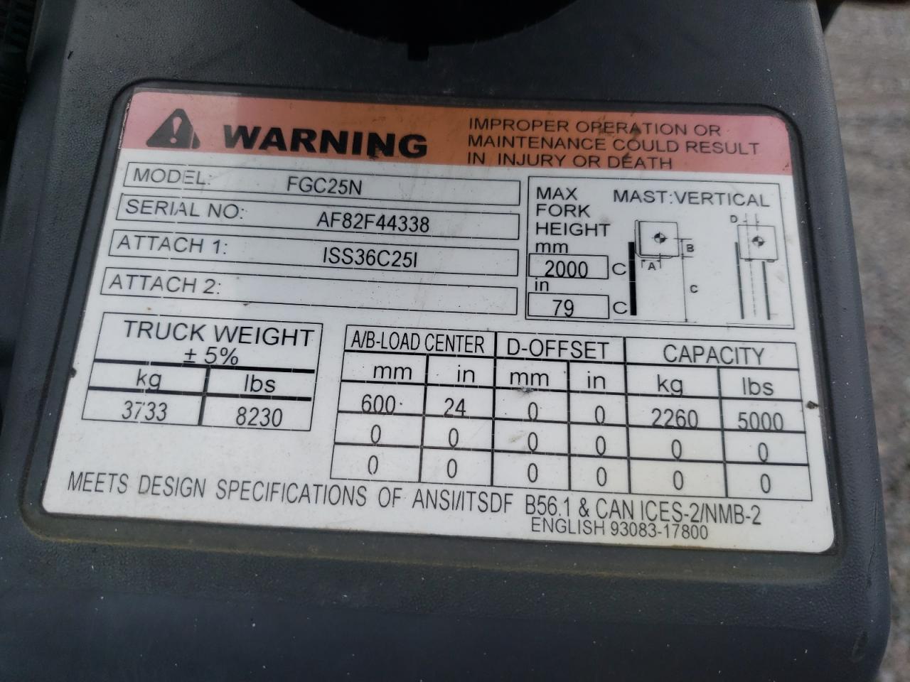 FL1P45951564 2017 Mitsubishi Forklift