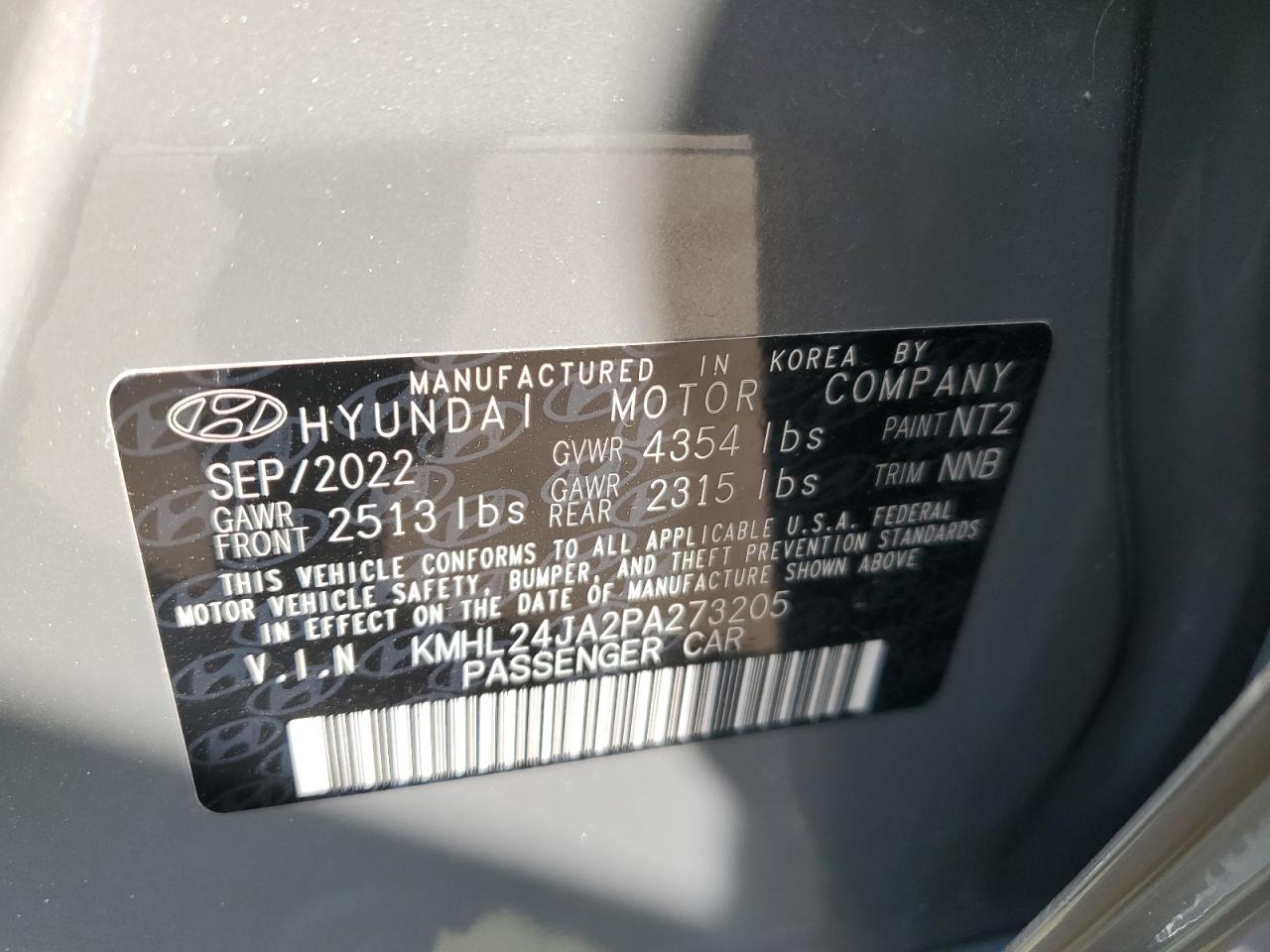 KMHL24JA2PA273205 2023 Hyundai Sonata Se